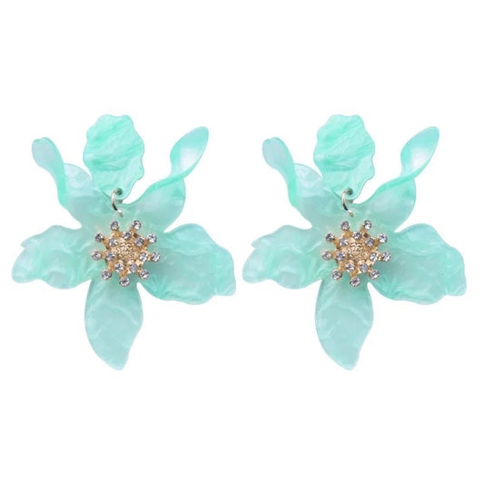 Turquoise Flower Drop Earrings